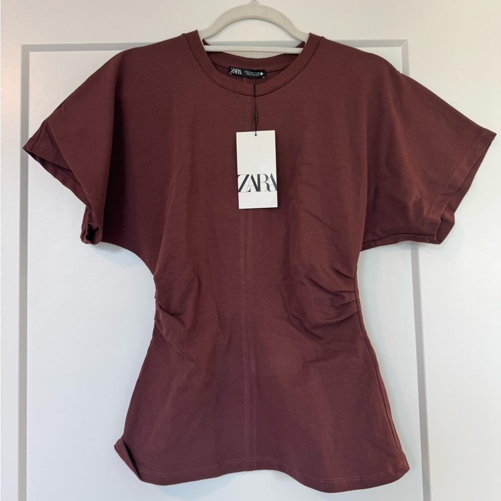 NEW WITH TAGS Zara Women's Burgundy Top